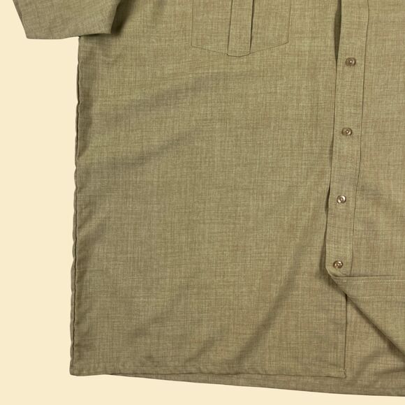 1990s light green mens shirt by Haband, vintage 90s casual short sleeve - Picture 9 of 9